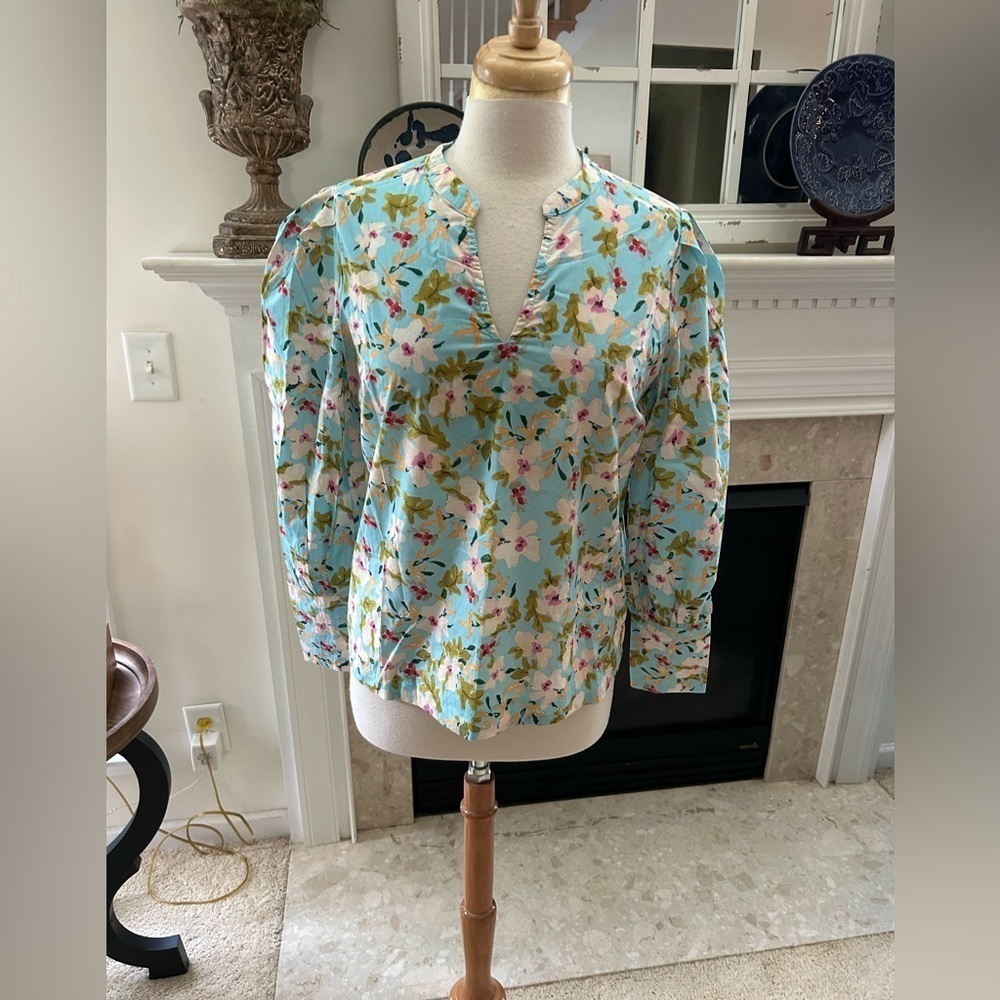 FATE/Anthropologie Floral V-Neck Blouse